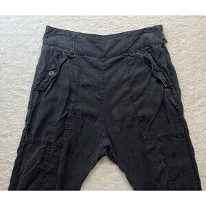 Anthropologie Pants Womens 8 Dark Gray High Rise Cropped Cargo Slouchy Lagenlook